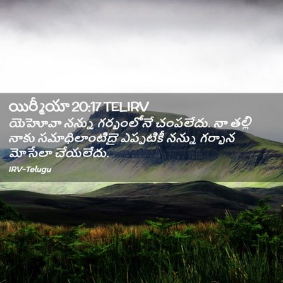 Picture 02 - యిర్మీయా 20:17 TELIRV - యెహోవా నన్ను - Bible Verse Picture