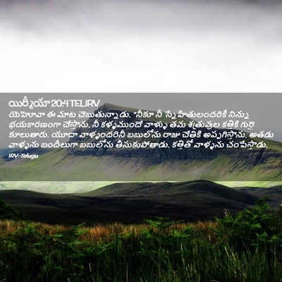 Picture 02 - యిర్మీయా 20:4 TELIRV - యెహోవా ఈ మాట - Bible Verse Picture