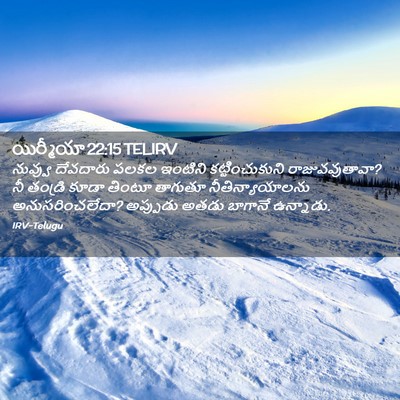 Picture 02 - యిర్మీయా 22:15 TELIRV - నువ్వు దేవదారు - Bible Verse Picture