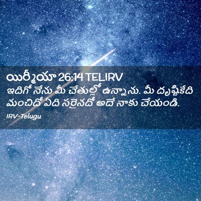 Picture 02 - యిర్మీయా 26:14 TELIRV - ఇదిగో నేను మీ - Bible Verse Picture