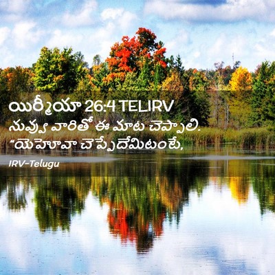 Picture 02 - యిర్మీయా 26:4 TELIRV - నువ్వు వారితో ఈ - Bible Verse Picture