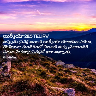 Picture 02 - యిర్మీయా 28:5 TELIRV - అప్పుడు ప్రవక్త - Bible Verse Picture