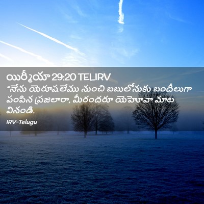 Picture 02 - యిర్మీయా 29:20 TELIRV - “నేను యెరూషలేము - Bible Verse Picture