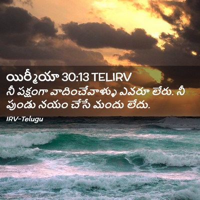 Picture 02 - యిర్మీయా 30:13 TELIRV - నీ పక్షంగా - Bible Verse Picture