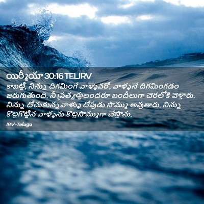 Picture 02 - యిర్మీయా 30:16 TELIRV - కాబట్టి, నిన్ను - Bible Verse Picture