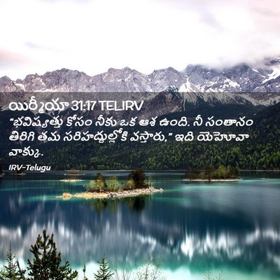 Picture 02 - యిర్మీయా 31:17 TELIRV - “భవిష్యత్తు కోసం - Bible Verse Picture