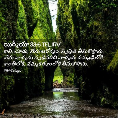 Picture 02 - యిర్మీయా 33:6 TELIRV - కాని, చూడు, నేను - Bible Verse Picture