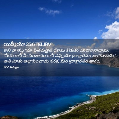 Picture 02 - యిర్మీయా 35:6 TELIRV - కాని వాళ్ళు “మా - Bible Verse Picture