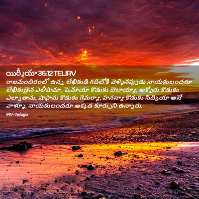 Picture 02 - యిర్మీయా 36:12 TELIRV - రాజమందిరంలో ఉన్న - Bible Verse Picture