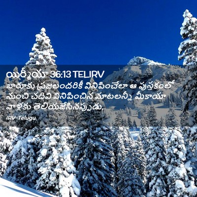 Picture 02 - యిర్మీయా 36:13 TELIRV - బారూకు - Bible Verse Picture