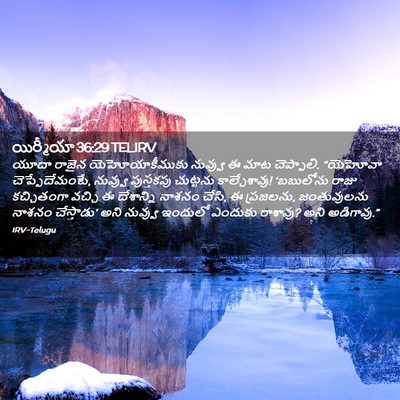 Picture 02 - యిర్మీయా 36:29 TELIRV - యూదా రాజైన - Bible Verse Picture