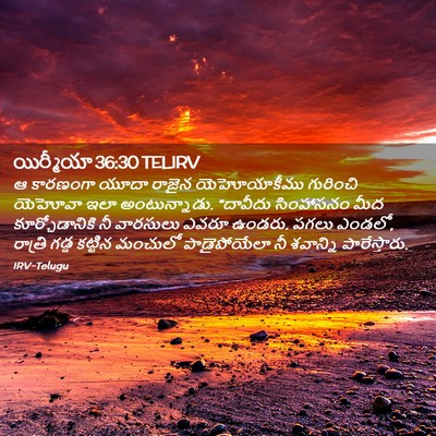 Picture 02 - యిర్మీయా 36:30 TELIRV - ఆ కారణంగా యూదా - Bible Verse Picture