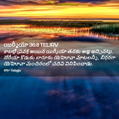 Picture 02 - యిర్మీయా 36:8 TELIRV - కాబట్టి ప్రవక్త - Bible Verse Picture