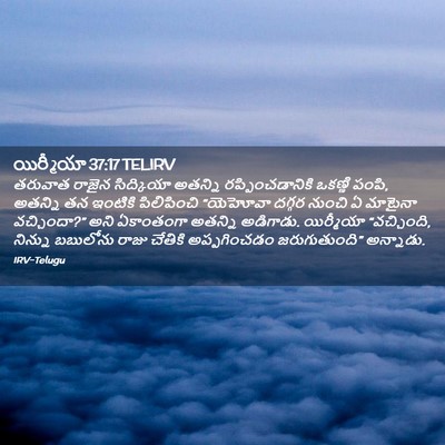 Picture 02 - యిర్మీయా 37:17 TELIRV - తరువాత రాజైన - Bible Verse Picture