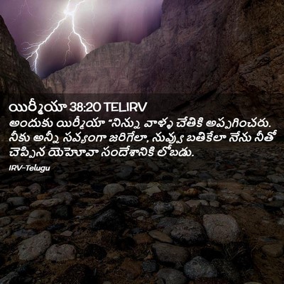 Picture 02 - యిర్మీయా 38:20 TELIRV - అందుకు యిర్మీయా - Bible Verse Picture