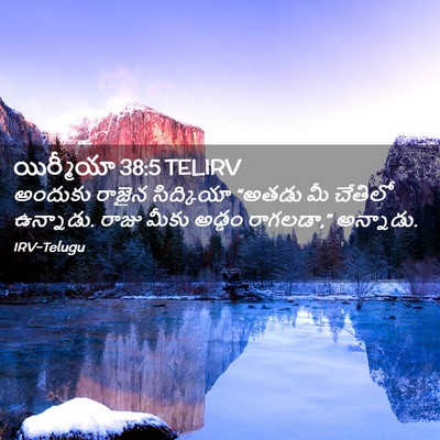 Picture 02 - యిర్మీయా 38:5 TELIRV - అందుకు రాజైన - Bible Verse Picture
