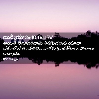 Picture 02 - యిర్మీయా 39:10 TELIRV - అయితే నెబూజరదాను - Bible Verse Picture