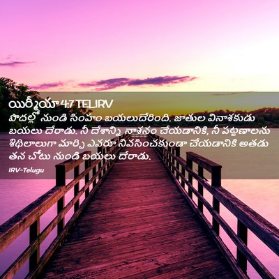 Picture 02 - యిర్మీయా 4:7 TELIRV - పొదల్లో నుండి - Bible Verse Picture