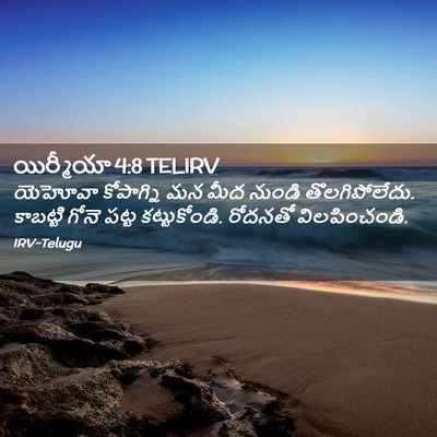 Picture 02 - యిర్మీయా 4:8 TELIRV - యెహోవా కోపాగ్ని - Bible Verse Picture