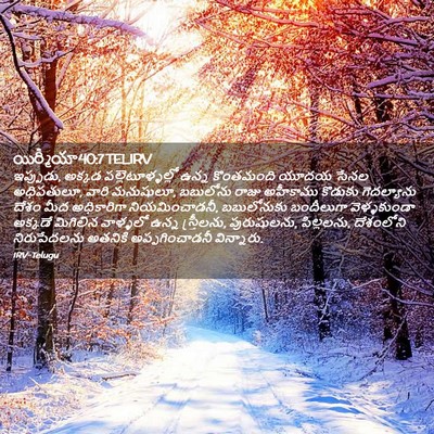 Picture 02 - యిర్మీయా 40:7 TELIRV - ఇప్పుడు, అక్కడ - Bible Verse Picture