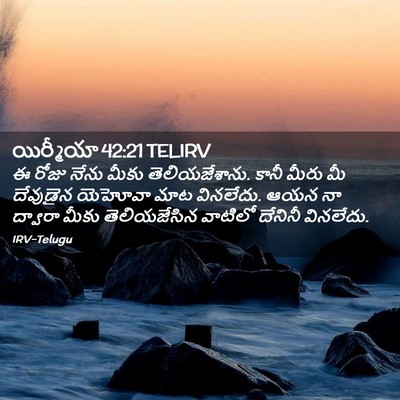 Picture 02 - యిర్మీయా 42:21 TELIRV - ఈ రోజు నేను మీకు - Bible Verse Picture