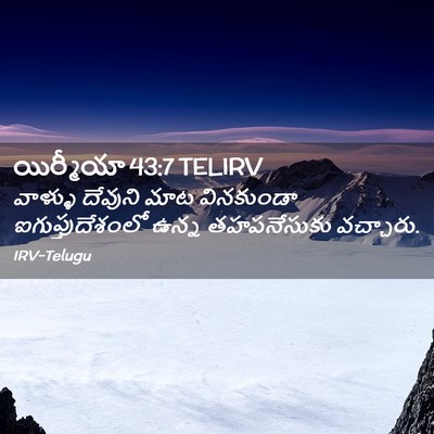 Picture 02 - యిర్మీయా 43:7 TELIRV - వాళ్ళు దేవుని మాట - Bible Verse Picture