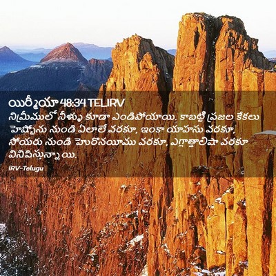 Picture 02 - యిర్మీయా 48:34 TELIRV - నిమ్రీములో నీళ్ళు - Bible Verse Picture