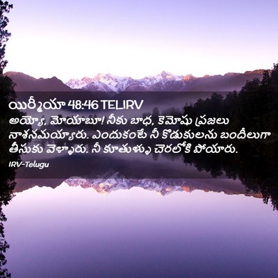 Picture 02 - యిర్మీయా 48:46 TELIRV - అయ్యో, మోయాబూ! నీకు - Bible Verse Picture