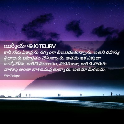 Picture 02 - యిర్మీయా 49:10 TELIRV - కానీ నేను ఏశావును - Bible Verse Picture