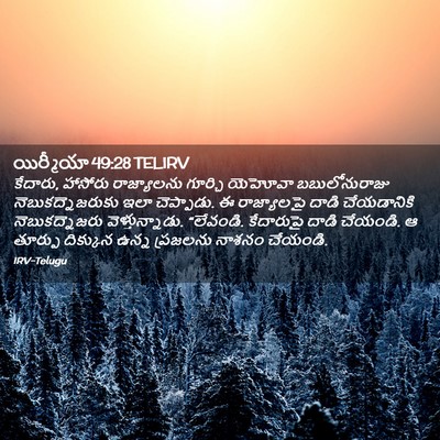 Picture 02 - యిర్మీయా 49:28 TELIRV - కేదారు, హాసోరు - Bible Verse Picture