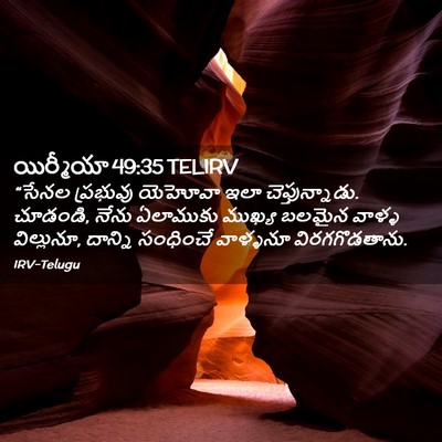 Picture 02 - యిర్మీయా 49:35 TELIRV - “సేనల ప్రభువు - Bible Verse Picture