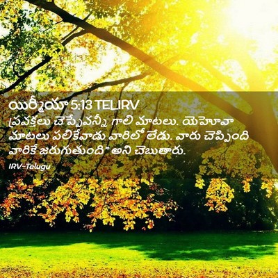 Picture 02 - యిర్మీయా 5:13 TELIRV - ప్రవక్తలు - Bible Verse Picture