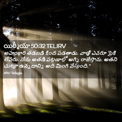 Picture 02 - యిర్మీయా 50:32 TELIRV - అహంకారి తడబడి - Bible Verse Picture