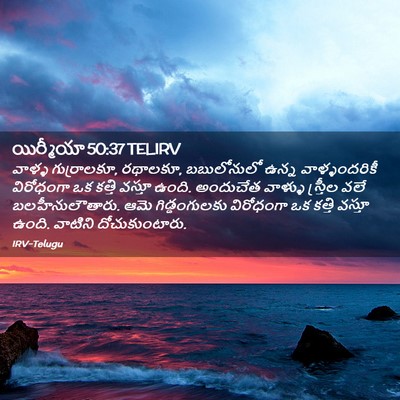 Picture 02 - యిర్మీయా 50:37 TELIRV - వాళ్ళ గుర్రాలకూ, - Bible Verse Picture
