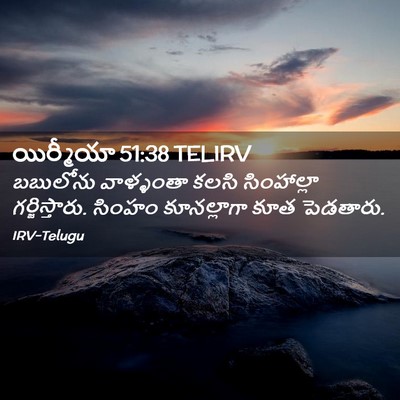 Picture 02 - యిర్మీయా 51:38 TELIRV - బబులోను వాళ్ళంతా - Bible Verse Picture