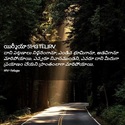 Picture 02 - యిర్మీయా 51:43 TELIRV - దాని పట్టణాలు - Bible Verse Picture