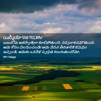 Picture 02 - యిర్మీయా 51:8 TELIRV - బబులోను - Bible Verse Picture