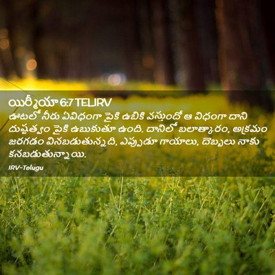 Picture 02 - యిర్మీయా 6:7 TELIRV - ఊటలో నీరు ఏవిధంగా - Bible Verse Picture