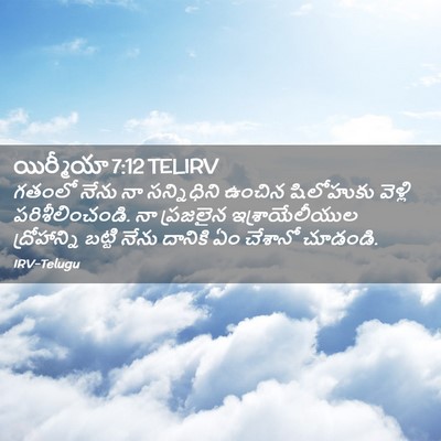 Picture 02 - యిర్మీయా 7:12 TELIRV - గతంలో నేను నా - Bible Verse Picture