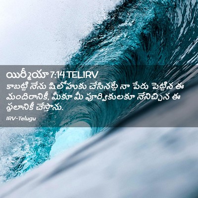 Picture 02 - యిర్మీయా 7:14 TELIRV - కాబట్టి నేను - Bible Verse Picture