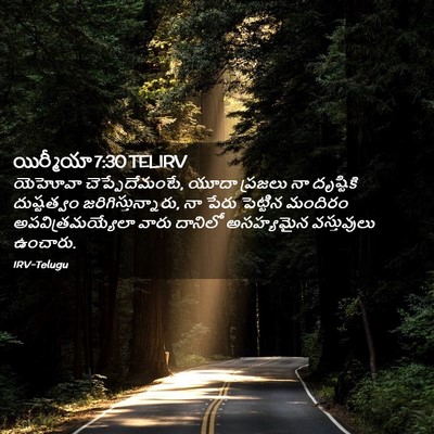 Picture 02 - యిర్మీయా 7:30 TELIRV - యెహోవా - Bible Verse Picture