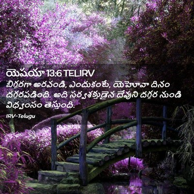 Picture 02 - యెషయా 13:6 TELIRV - బిగ్గరగా అరవండి, - Bible Verse Picture