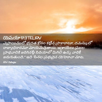 Picture 02 - యెషయా 17:3 TELIRV - ఎఫ్రాయిములో భద్రత - Bible Verse Picture