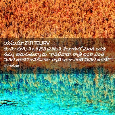 Picture 02 - యెషయా 21:11 TELIRV - దూమా గూర్చిన ఒక - Bible Verse Picture