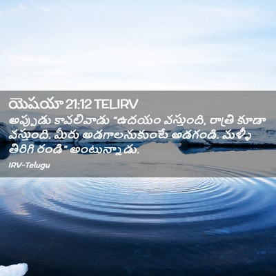Picture 02 - యెషయా 21:12 TELIRV - అప్పుడు కావలివాడు - Bible Verse Picture