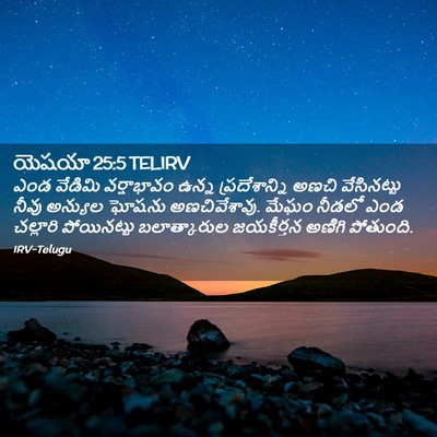 Picture 02 - యెషయా 25:5 TELIRV - ఎండ వేడిమి - Bible Verse Picture