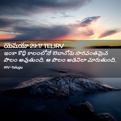 Picture 02 - యెషయా 29:17 TELIRV - ఇంకా కొద్ది - Bible Verse Picture