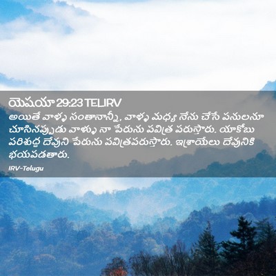 Picture 02 - యెషయా 29:23 TELIRV - అయితే వాళ్ళ - Bible Verse Picture