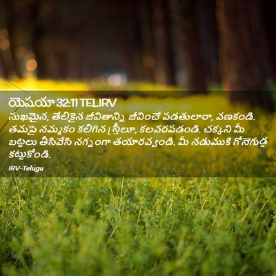 Picture 02 - యెషయా 32:11 TELIRV - సుఖమైన, తేలికైన - Bible Verse Picture
