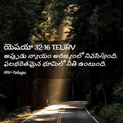 Picture 02 - యెషయా 32:16 TELIRV - అప్పుడు న్యాయం - Bible Verse Picture